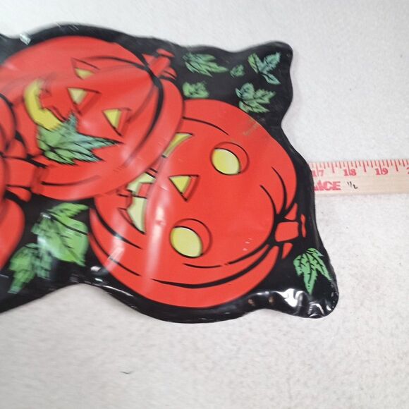 Three Smiling Pumpkins Pastic Yard or Wall Decoration Halloween Ornament - Picture 5 of 10